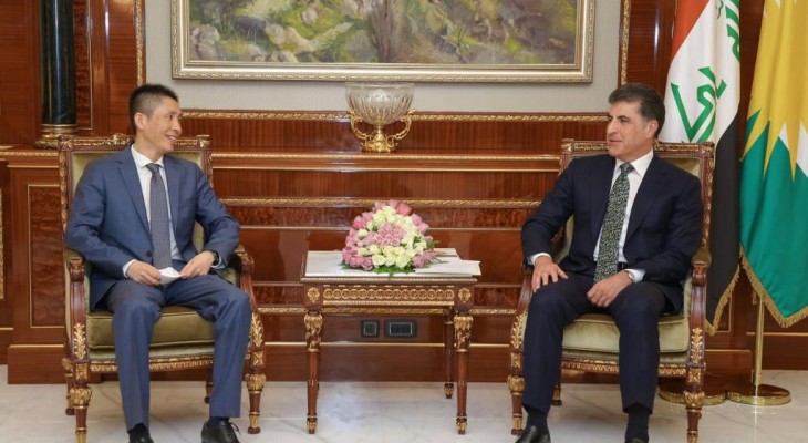 President Nechirvan Barzani Receives The Ambassador Of China