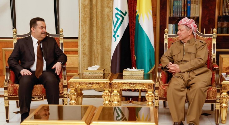 Kurdish Leader Masoud Barzani And Iraqi Prime Minister Discuss Regional