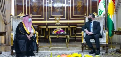 القنصل السعودي الجديد في أربيل يبلغ مسرور بارزاني تحيات الملك سلمان وولي العهد
