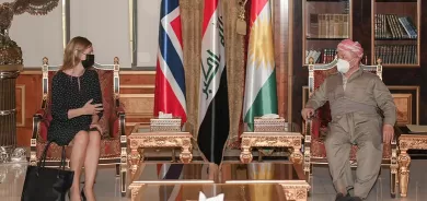 الرئيس بارزاني وسفيرة النرويج لدى بغداد يبحثان الانتخابات العراقية المبكرة