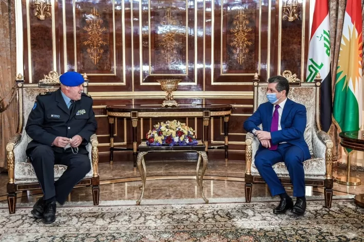 مسرور بارزاني يستقبل رئيس بعثة الاتحاد الأوروبي الاستشارية في العراق