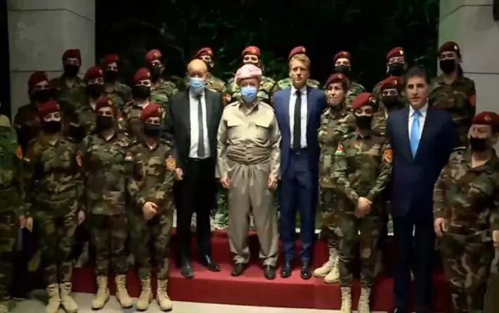 الرئيس ماكرون عقب انتهاء زیارته لاقلیم كوردستان : شكراً للكورد وقوات البيشمركة
