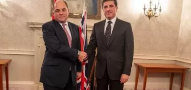 رئيس إقليم كوردستان ووزير الدفاع البريطاني يبحثان الحرب على 