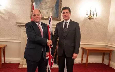 رئيس إقليم كوردستان ووزير الدفاع البريطاني يبحثان الحرب على 