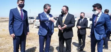 رئيس حكومة إقليم كوردستان يتفقد مشروع إنشاء مطار دهوك الدولي