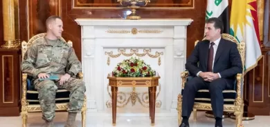 جنرال أمريكي يؤكد لبارزاني التزام بلاده بالقضاء 