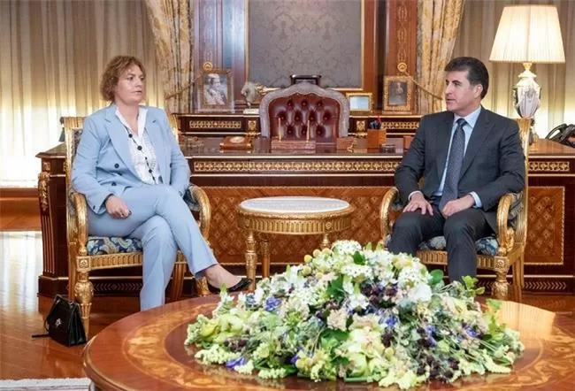 رئيس إقليم كوردستان يجتمع مع مسؤولة مكتب الاتحاد الأوروبي