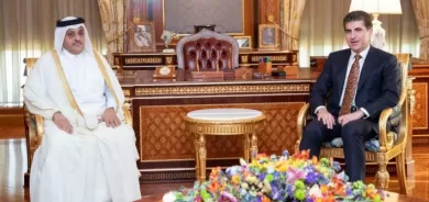 نيجيرفان بارزاني والسفير القطري يبحثان سبل تعزيز العلاقات الاقتصادية والتجارية