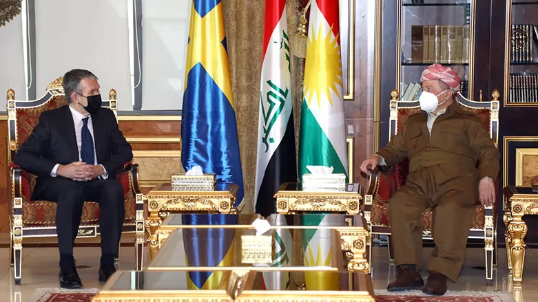 الرئيس بارزاني و یوناس لوڤين يؤكدان اهمية تعزيز العلاقات بين اقليم كوردستان والسويد