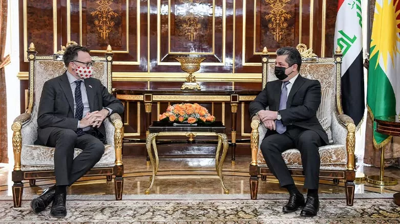 رئيس حكومة إقليم كوردستان يستقبل السفير الكندي لدى العراق