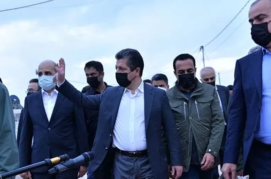 رئيس حكومة إقليم كوردستان يتفقد أضرار السيول في مدينة زيرين والقرية الكورية بأربيل