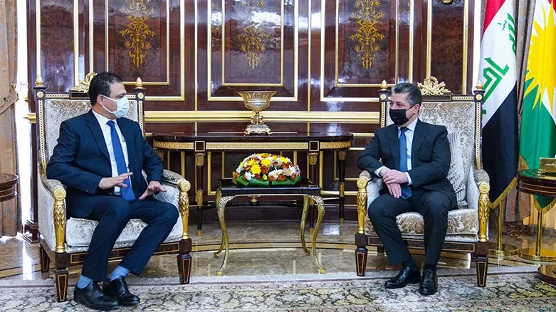 رئيس حكومة إقليم كوردستان يستقبل السفير المصري لدى العراق