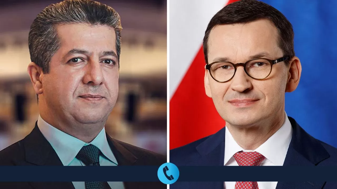 رئيس حكومة إقليم كوردستان يتلقى اتصالاً هاتفياً من رئيس وزراء بولندا