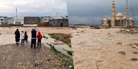 فيضانات في أحياء من أربيل وتعطيل دوام المدارس