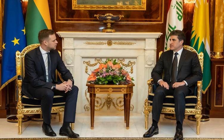 رئيس اقليم كوردستان يجتمع مع وزير الخارجية الليتواني