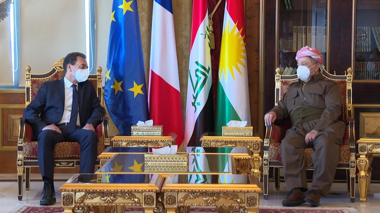 الرئيس بارزاني يستقبل السفير الفرنسي لدى بغداد