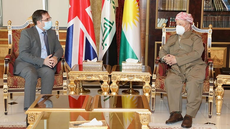 الرئيس بارزاني يبحث مستجدات العملية السياسية مع السفير البريطاني لدى بغداد