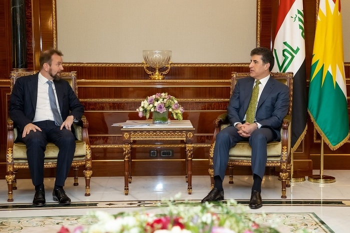 President Nechirvan Barzani meets with an EU delegation