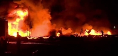 السليمانية .. اندلاع حريق في خزانات نفط بمنطقة تانجرو