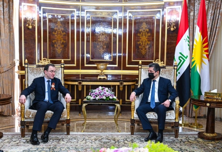 رئيس حكومة إقليم كوردستان والسفير الروسي لدى بغداد يبحثان الوضع العام في العراق والمنطقة