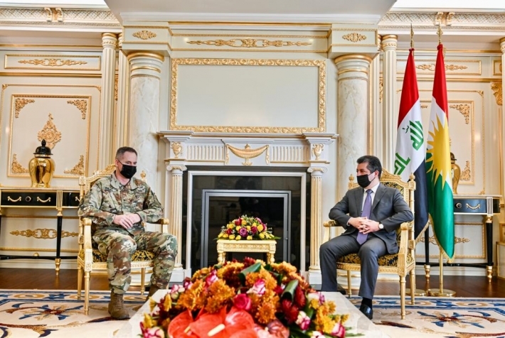 مسرور بارزاني يبحث مع وفد عسكري أمريكي الوضع الأمني وتعزيز التنسيق بين البيشمركة والجيش العراقي