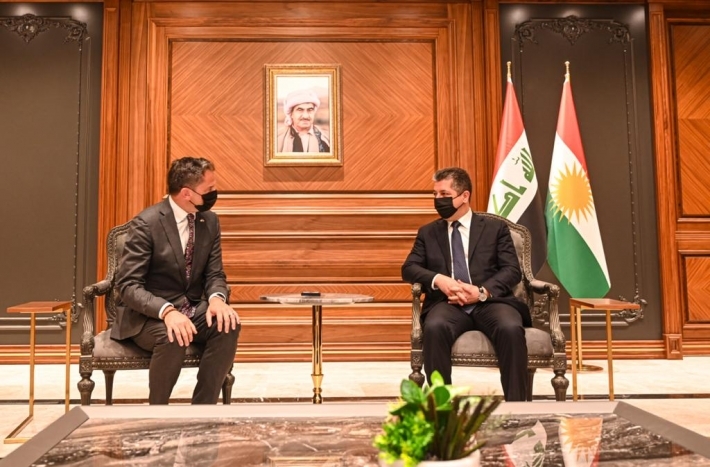 رئيس حكومة إقليم كوردستان يستقبل القنصل العام الأمريكي لدى أربيل