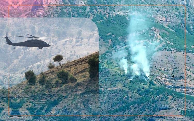 الطائرات التركية تقصف سلسلة جبال متين في دهوك