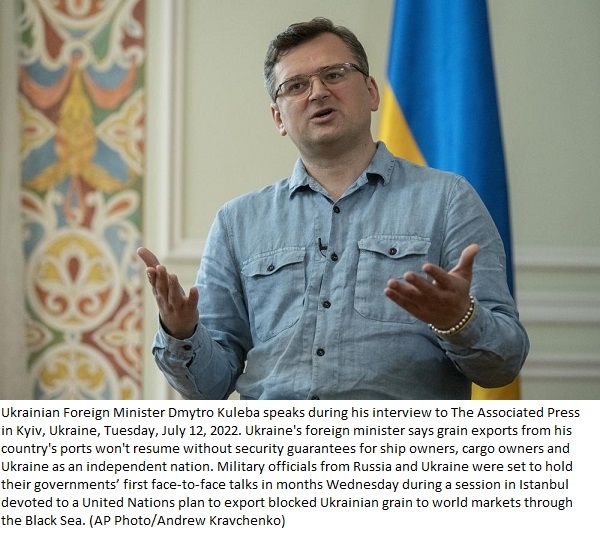 Minister: Ukraine needs assurances to resume grain exports