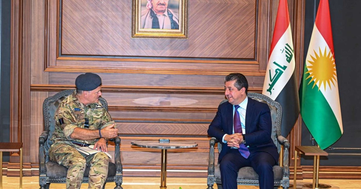 PM Masrour Barzani meets with UK military delegation