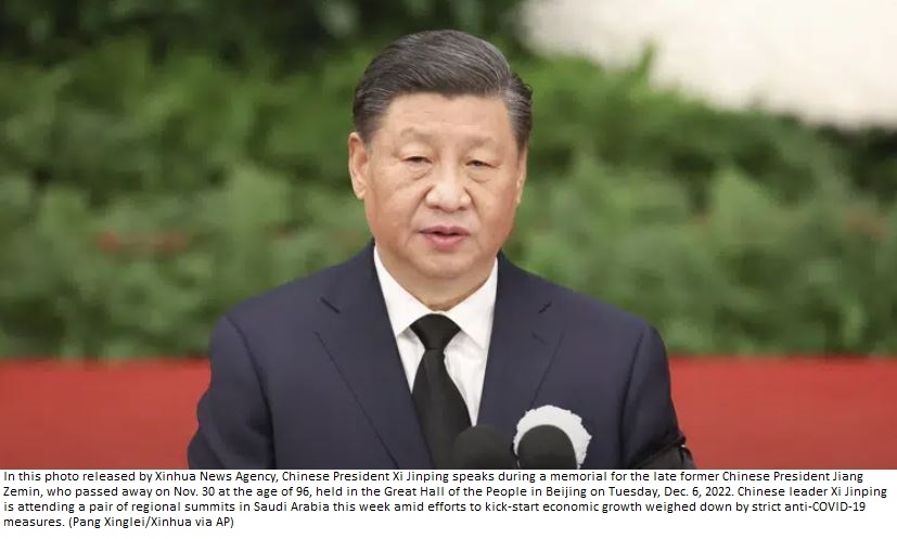 China’s Xi visiting Saudi Arabia amid bid to boost economy