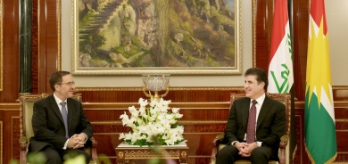 President Nechirvan Barzani meets with the Ambassador of the United Kingdom