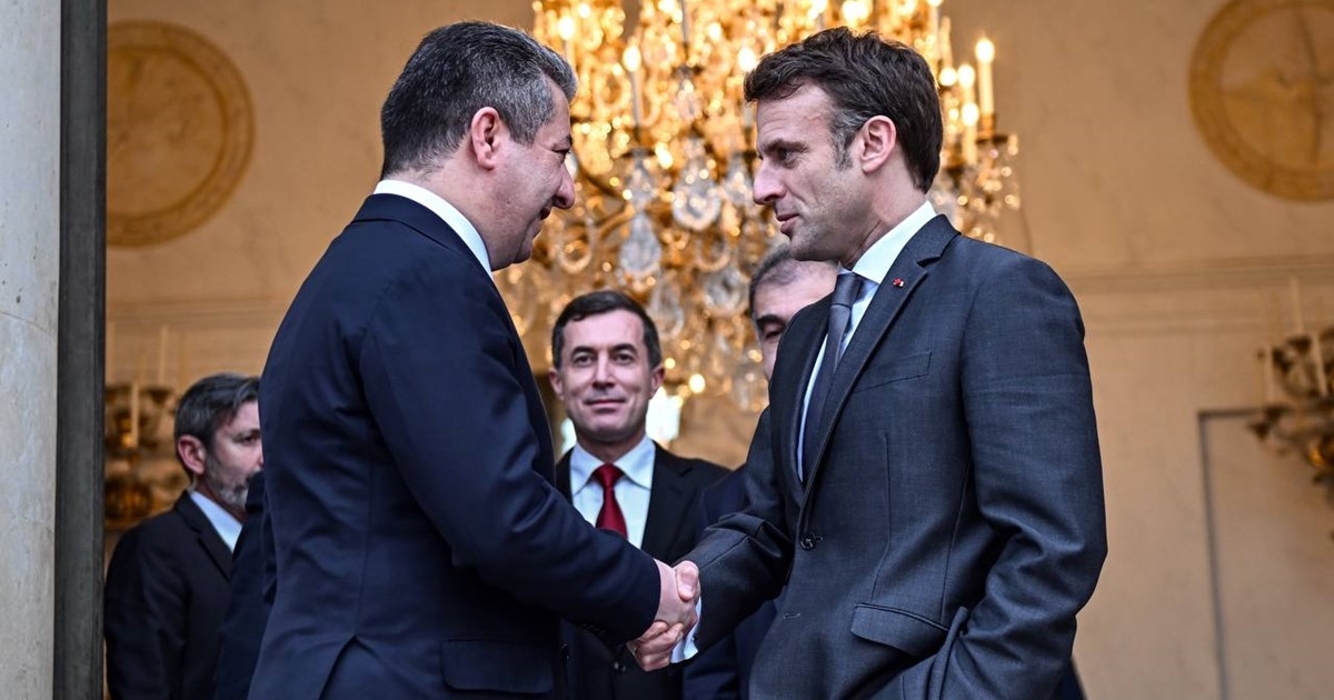 PM Masrour Barzani meets with French President Emmanuel Macron