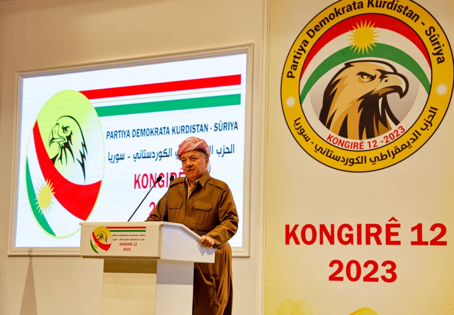 President Barzani Supports Kurdish Unity and National Struggle at 12th Congress of KDP-Syria