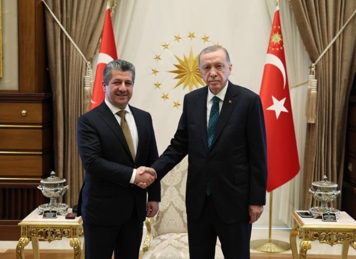 أنقرة.. اجتماع رئيس حكومة إقليم كوردستان والرئيس التركي