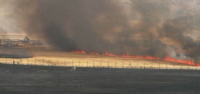 حريق يلتهم عشرات الدونمات من محاصيل الفلاحين في حرير بأربيل