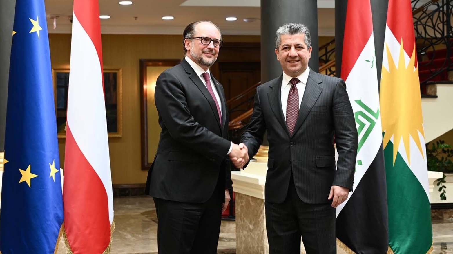 رئيس حكومة كوردستان يستقبل وزير خارجية النمسا