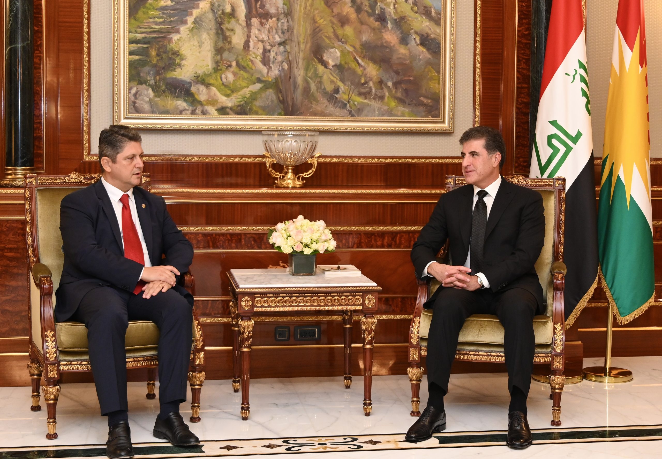 President Nechirvan Barzani meets with Romanian Senate delegation
