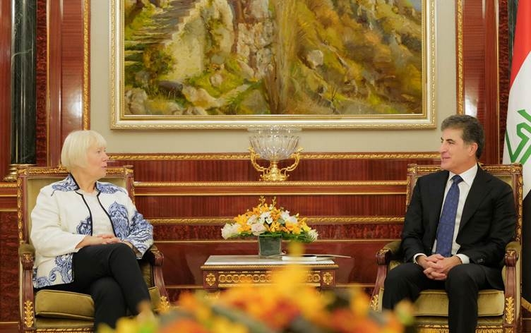 نيجيرفان بارزاني وسفيرة ألمانيا يبحثان توسيع التبادل التجاري بين ألمانيا والعراق وإقليم كوردستان