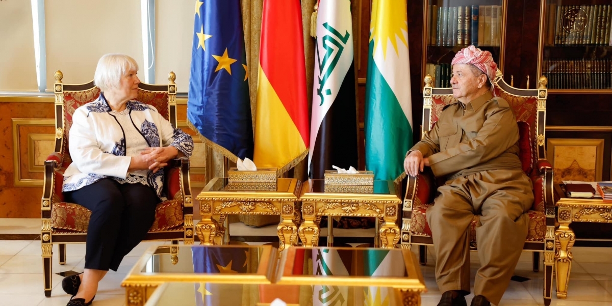 Kurdish Leader Massoud Barzani Meets New German Ambassador, Emphasizing Counterterrorism Cooperation