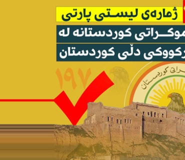 لیستی 197ی پارتی دیموكراتی كوردستان  پێكەوە ژیان هاوبەشی خۆشگوزەرانی   