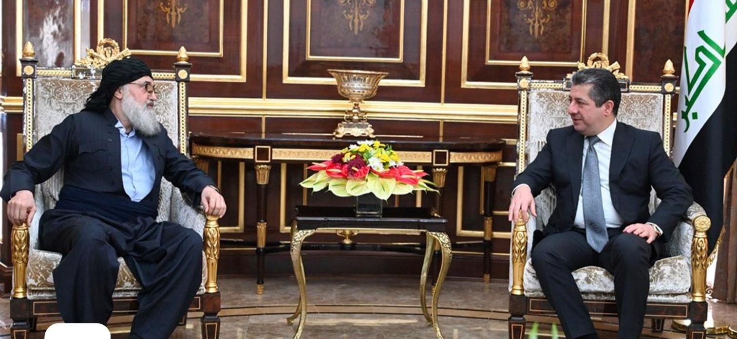 رئيس حكومة إقليم كوردستان يستقبل المرشد العام للحركة الإسلامية