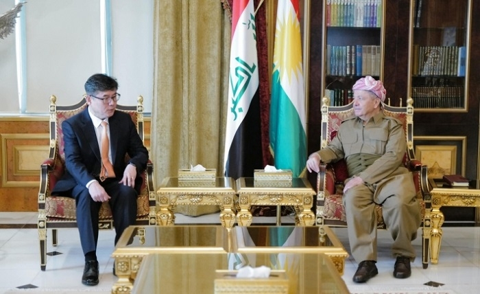 Kurdish Leader Masoud Barzani Welcomes New South Korean Consul in Erbil