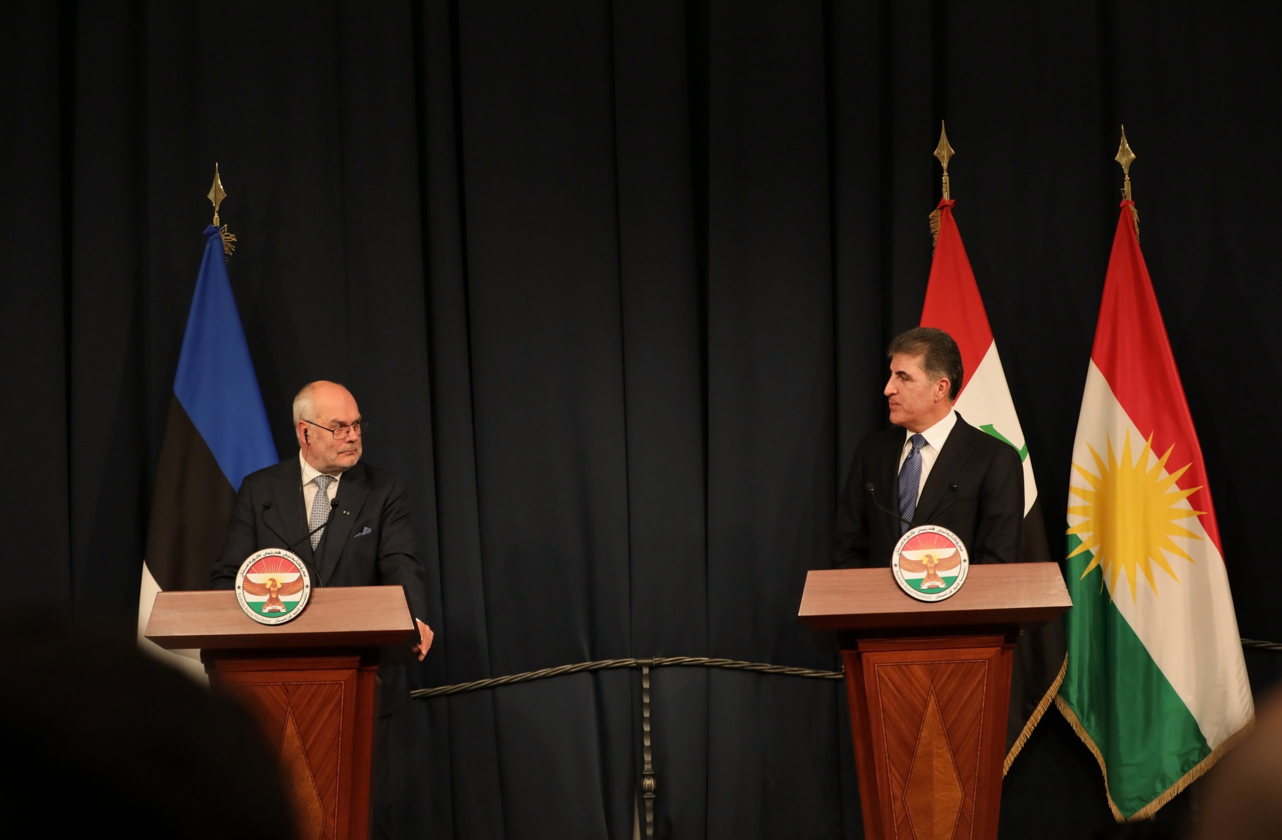 President Nechirvan Barzani meets with Estonia’s President Alar Karis