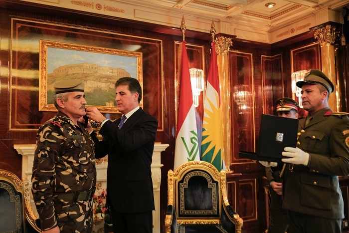 President Nechirvan Barzani promotes ranks of Peshmerga Ministry officers