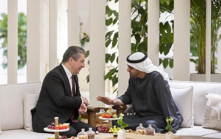مسرور بارزاني يجتمع مع رئيس دولة الإمارات العربية المتحدة