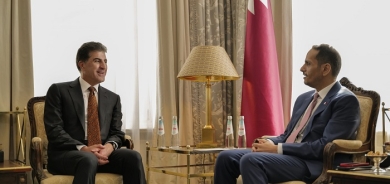President Nechirvan Barzani meets with the Prime Minister of Qatar Mohammed bin Abdulrahman Al Thani