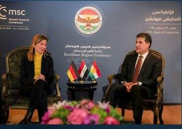 رئيس إقليم كوردستان یلتقی  وزيرة الدولة الألمانية لشؤون الدفاع فی میونخ