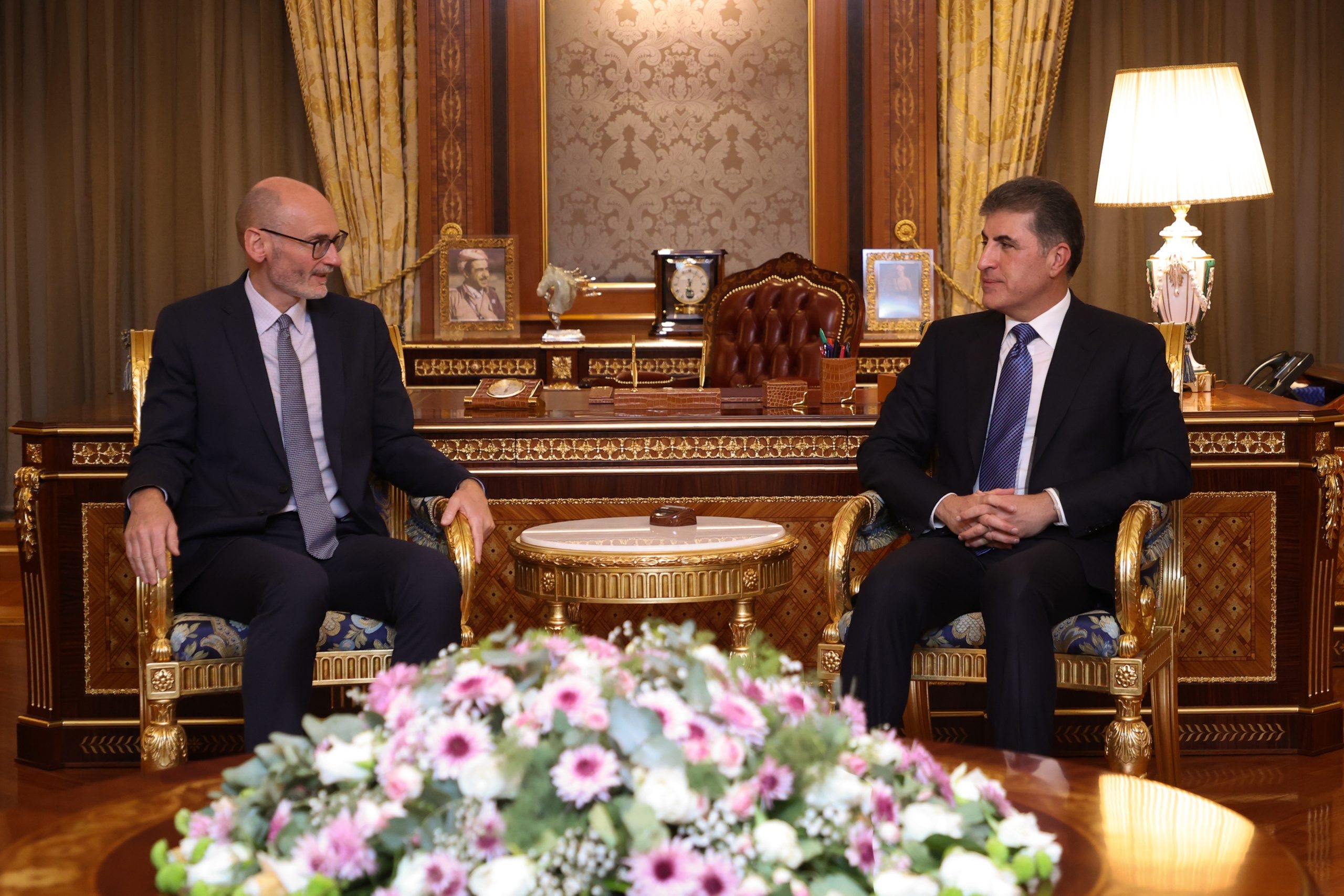 President Nechirvan Barzani receives UK Ambassador to Iraq