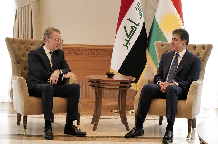 President Nechirvan Barzani in Baghdad meets with French Ambassador