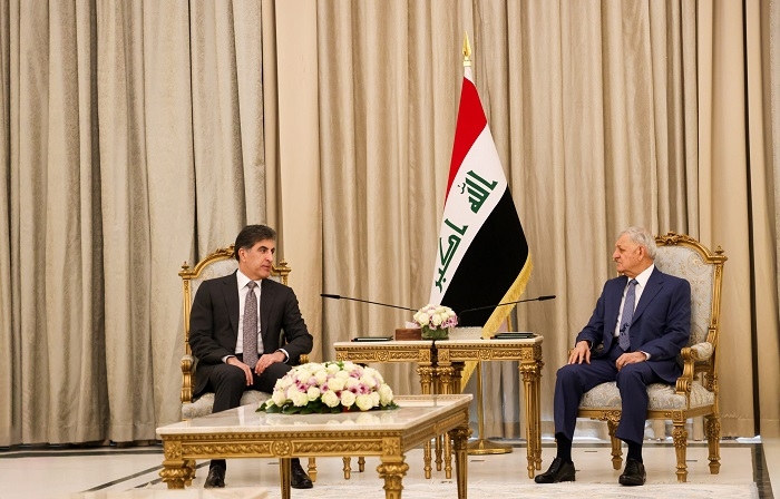 President Nechirvan Barzani meets with Iraq’s President Abdullatif Rashid